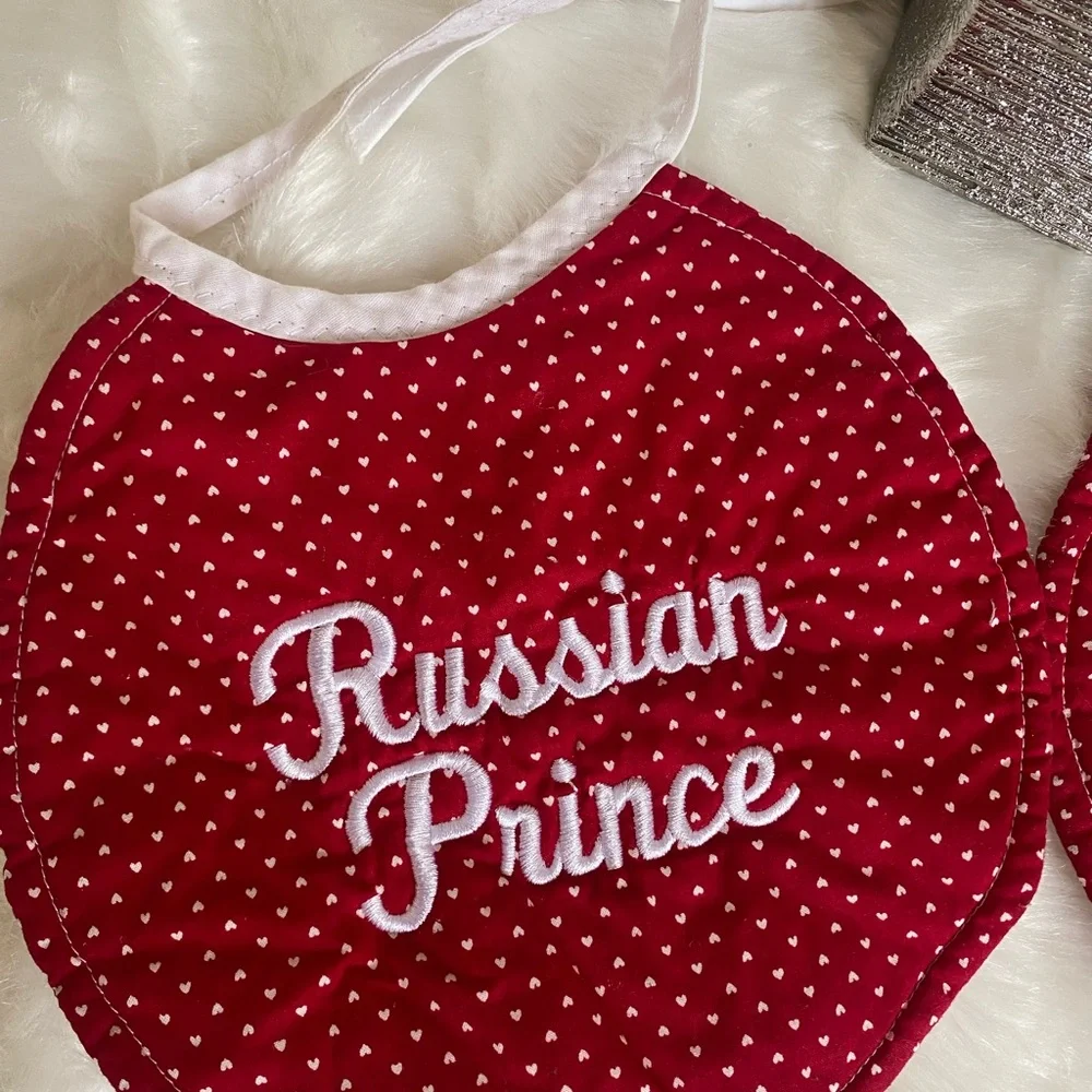 Red and White Polka Dot Baby Bibs Set